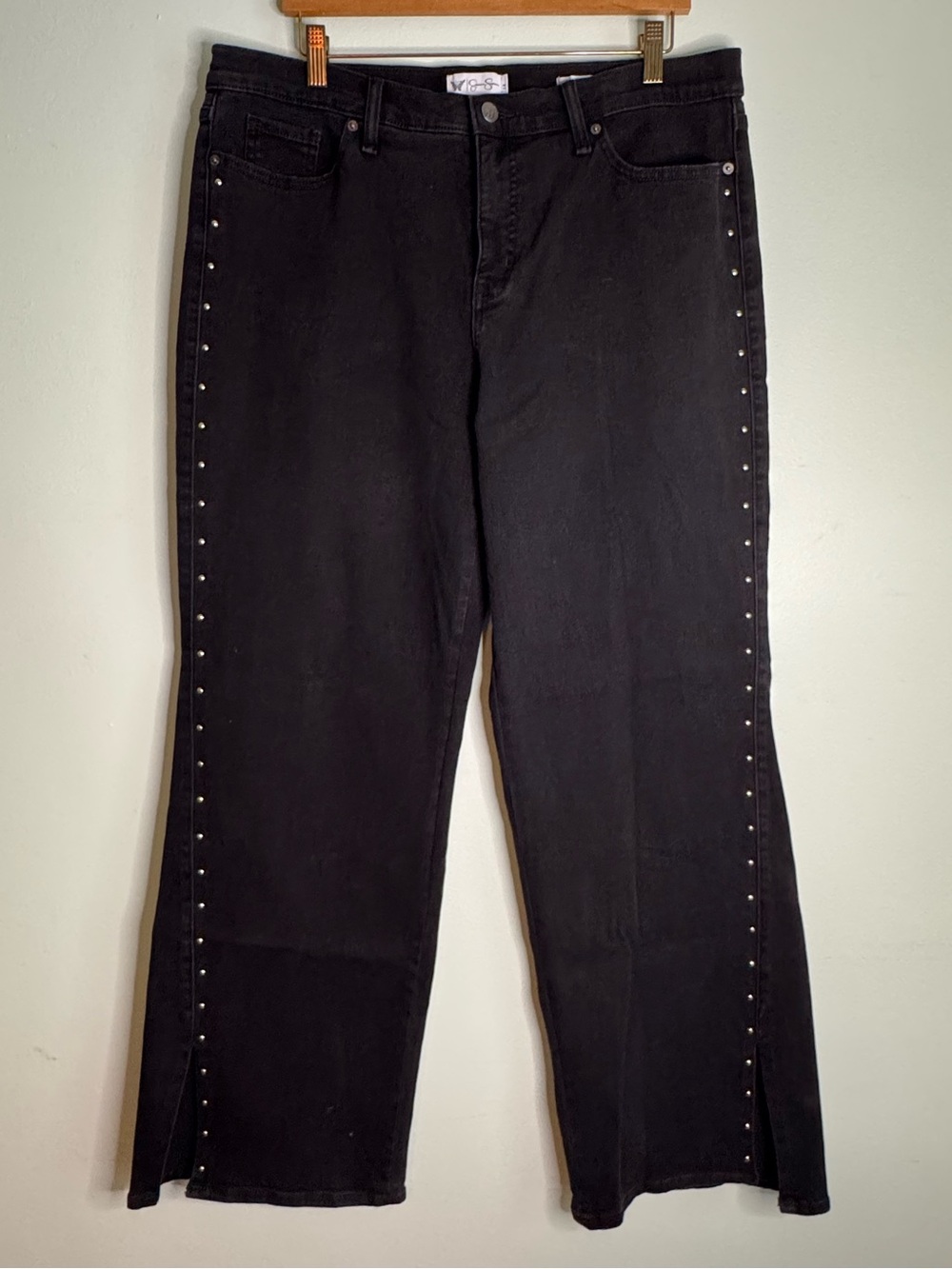Jessica Simpson Black Stud-Trim Straight Jeans (14)